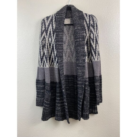Lucky Brand Sweaters - Lucky Brand Sweater Cardigan Womens Large Aztec Southwestern Gray Fall Knit